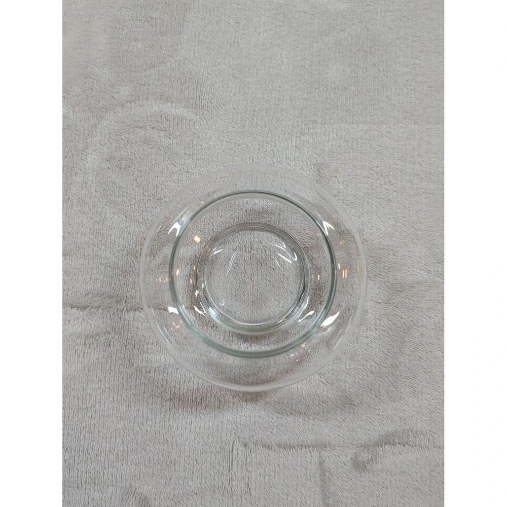 Small Clear Glass Round‎ Bulbous Bowl Terrarium Candle Holder 4 Inch Wide